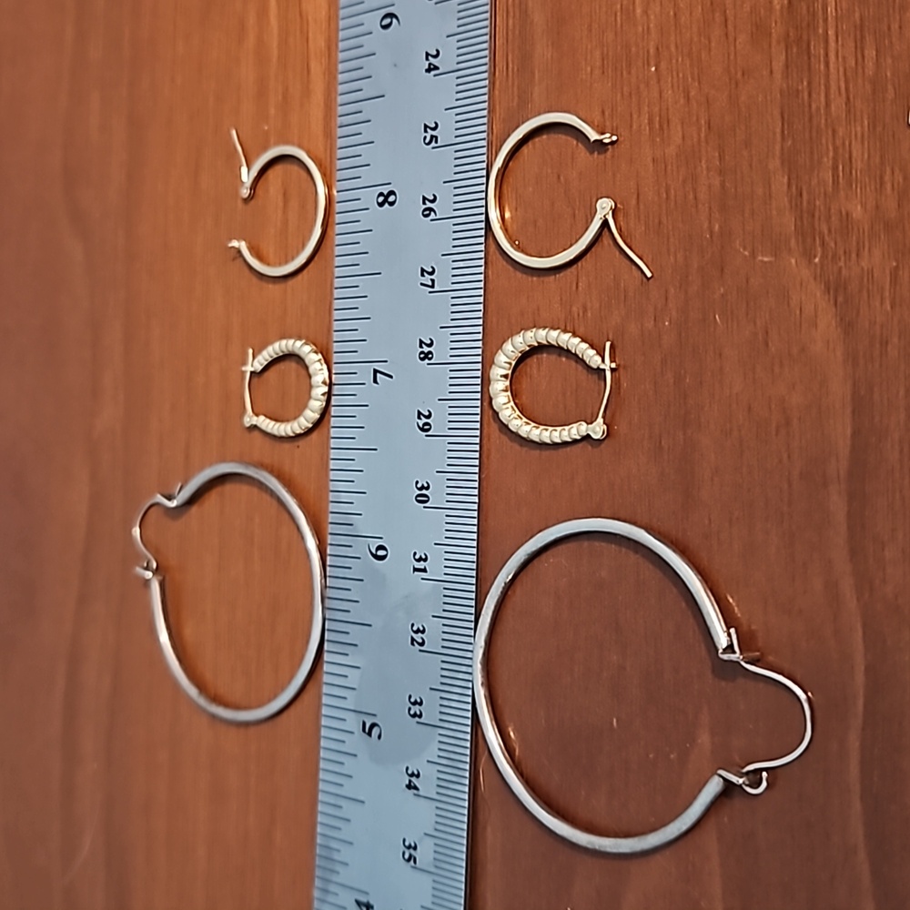 3 pair hoop earrings